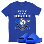 Yeezy Slide Azure shirts to match jordans Flex And Hustle sneaker match tees Yeezy Slide Azure SNRT Sneaker Tees streetwear brand Royal Blue 1 unisex cotton tee