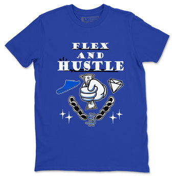 Yeezy Slide Azure shirts to match jordans Flex And Hustle sneaker match tees Yeezy Slide Azure SNRT Sneaker Tees streetwear brand Royal Blue 2 unisex cotton tee