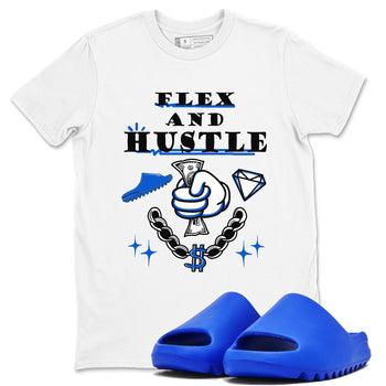 Yeezy Slide Azure shirts to match jordans Flex And Hustle sneaker match tees Yeezy Slide Azure SNRT Sneaker Tees streetwear brand White 1 unisex cotton tee