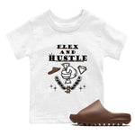 Yeezy Slide Flax shirts to match jordans Flex And Hustle sneaker match tees Yeezy Slide Flax SNRT Sneaker Tees streetwear brand Baby and Youth White 1 cotton tee