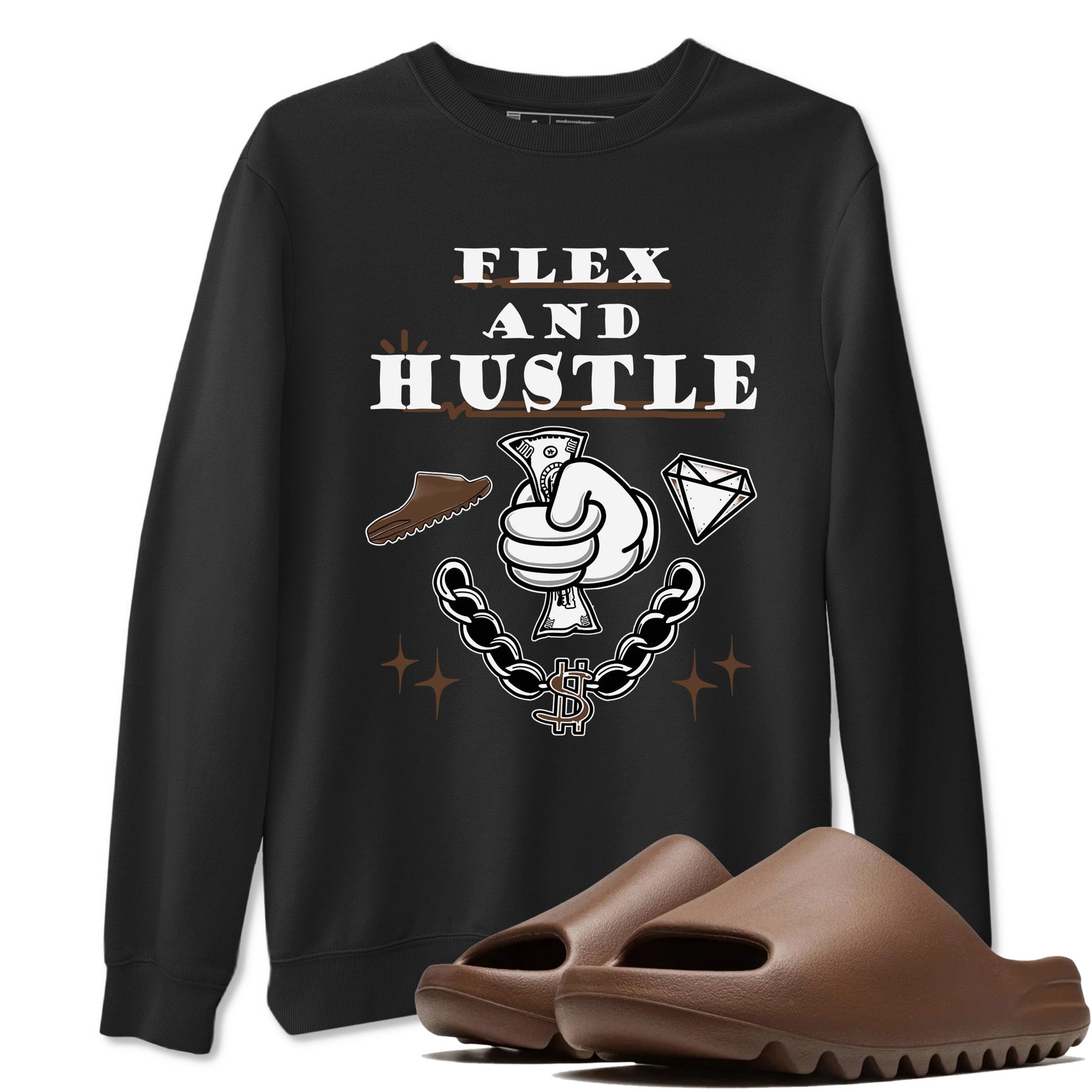 Yeezy Slide Flax shirts to match jordans Flex And Hustle sneaker match tees Yeezy Slide Flax SNRT Sneaker Tees streetwear brand Black 1 unisex cotton tee