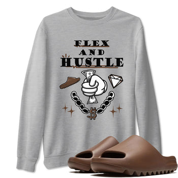 Yeezy Slide Flax shirts to match jordans Flex And Hustle sneaker match tees Yeezy Slide Flax SNRT Sneaker Tees streetwear brand Heather Grey 1 unisex cotton tee