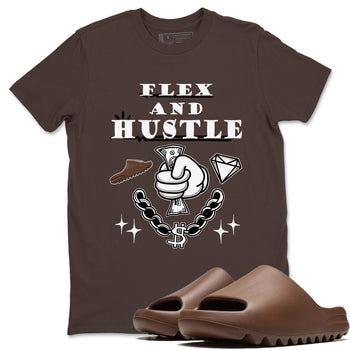 Yeezy Slide Flax shirts to match jordans Flex And Hustle sneaker match tees Yeezy Slide Flax SNRT Sneaker Tees streetwear brand Dark Chocolate 1 unisex cotton tee