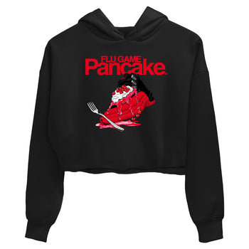 12s Flu Game shirts to match jordans Flu Game Pancake best t shirts to wear with jordans Air Jordan 12 Retro Flu Black and Varsity Red match shoes to clothes SNRT Sneaker Tees unisex cotton Black 2 crop tee