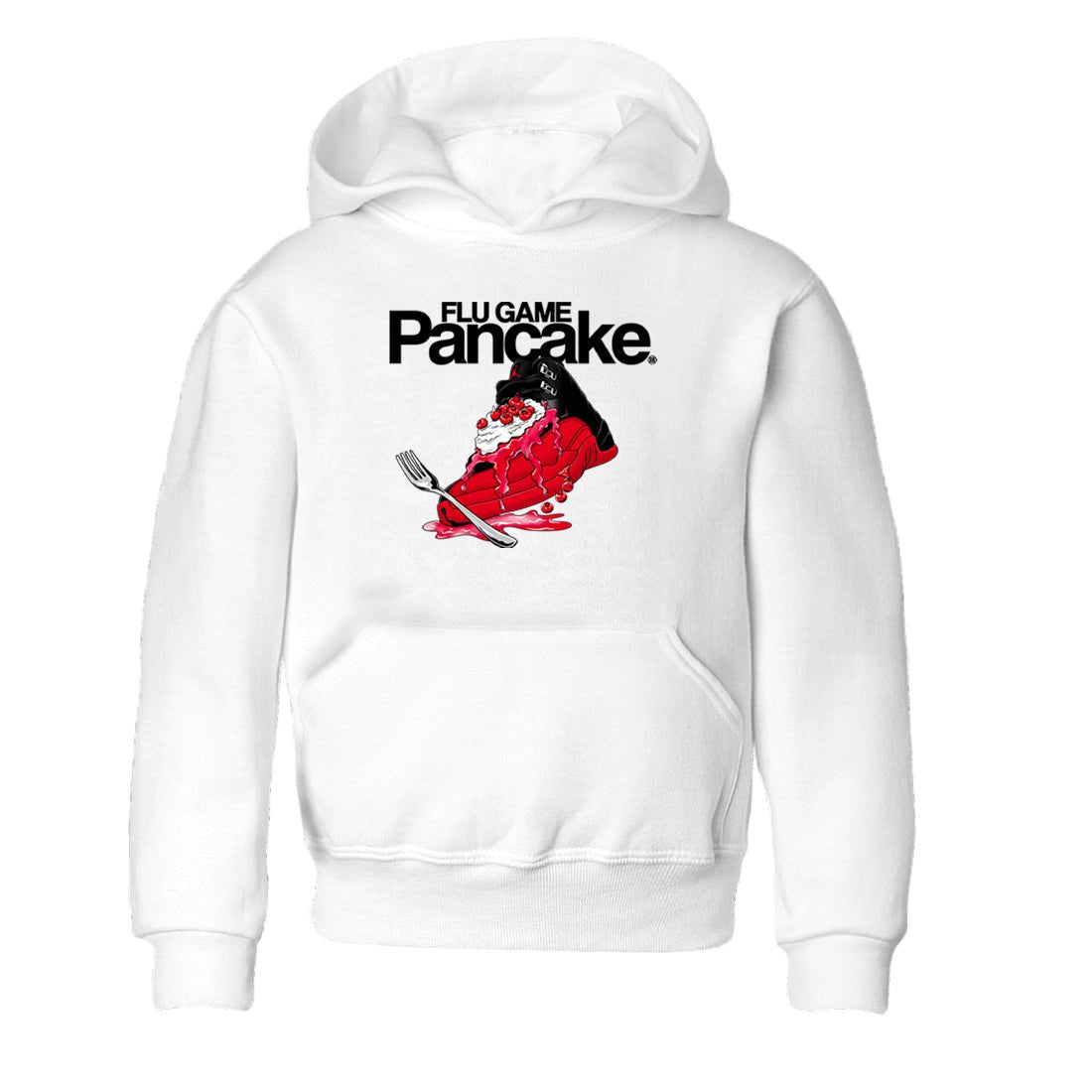 12s Flu Game shirts to match jordans Flu Game Pancake best t shirts to wear with jordans Air Jordan 12 Retro Flu Black and Varsity Red match shoes to clothes SNRT Sneaker Tees Youth Baby White 2 tee