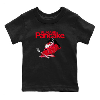 12s Flu Game shirts to match jordans Flu Game Pancake best t shirts to wear with jordans Air Jordan 12 Retro Flu Black and Varsity Red match shoes to clothes SNRT Sneaker Tees Youth Baby Black 2 tee