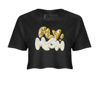 AJ4 Sail shirt to match jordans Fly High sneaker tees 4s SailSNRT Sneaker Release Tees Black 2 crop length shirt