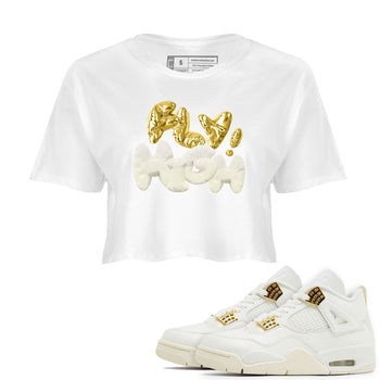 AJ4 Sail shirt to match jordans Fly High sneaker tees 4s SailSNRT Sneaker Release Tees White 1 crop length shirt