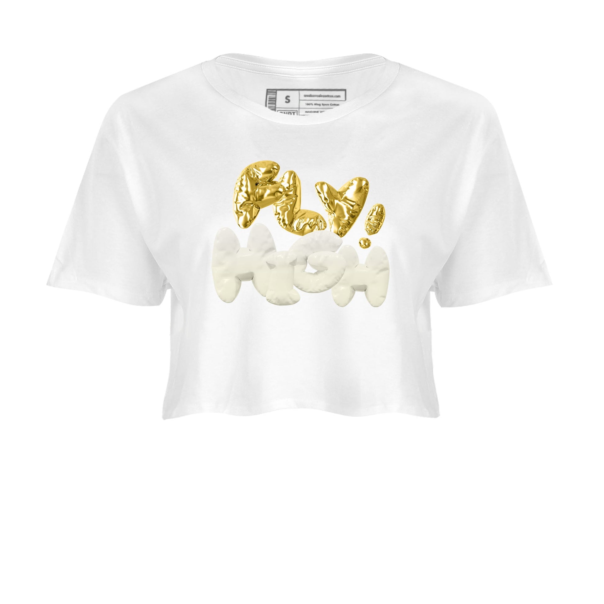 AJ4 Sail shirt to match jordans Fly High sneaker tees 4s SailSNRT Sneaker Release Tees White 2 crop length shirt