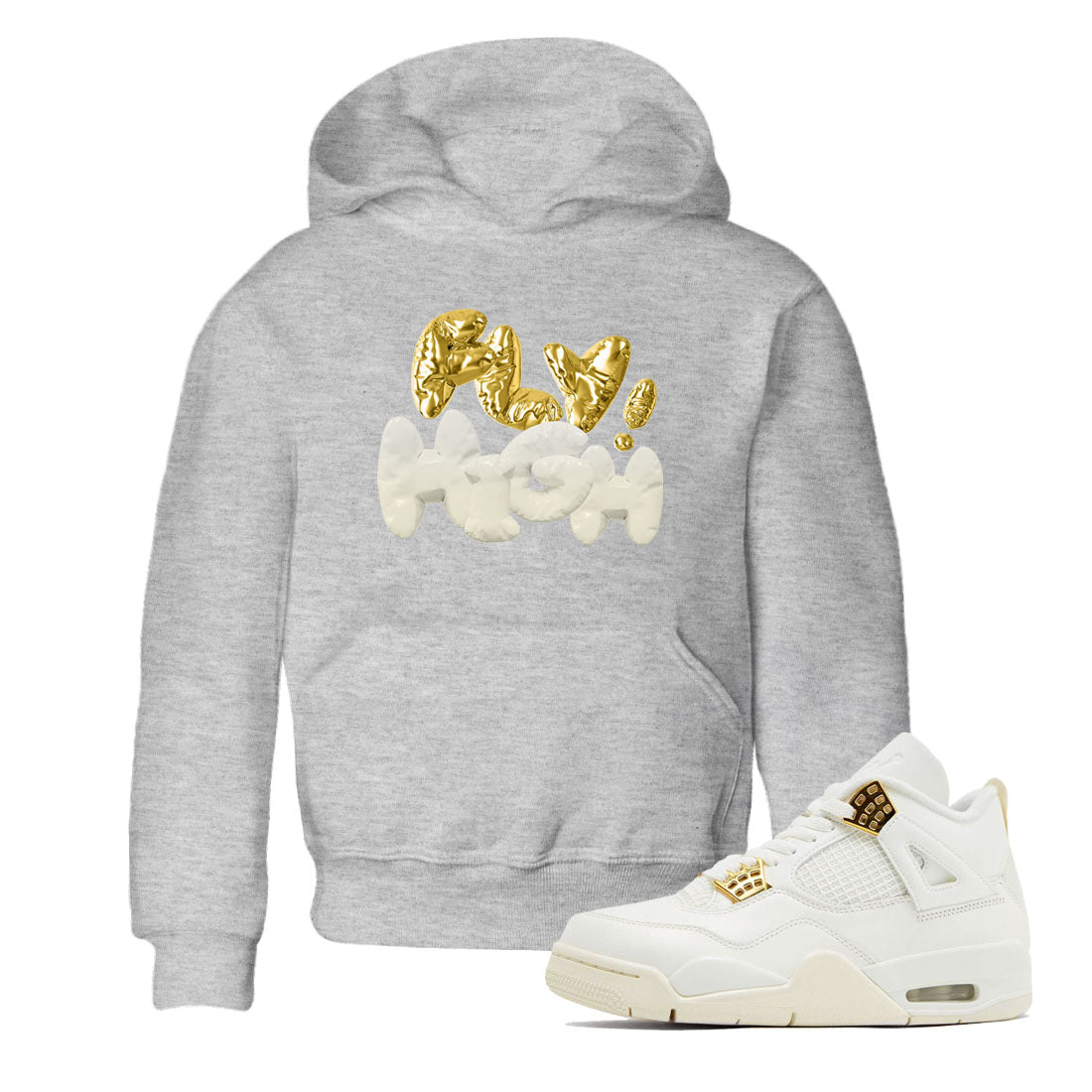 AJ4 Sail shirt to match jordans Fly High sneaker tees 4s SailSNRT sneaker release tees baby toddler Heather Grey 1 cotton Shirt