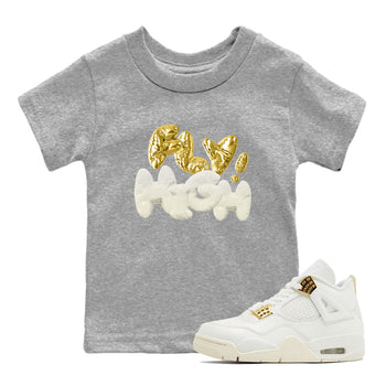 AJ4 Sail shirt to match jordans Fly High sneaker tees 4s SailSNRT sneaker release tees baby toddler Heather Grey 1 cotton Shirt