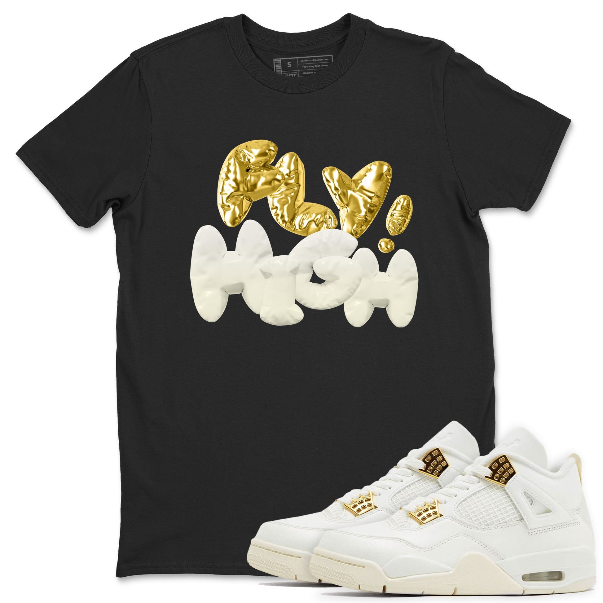 AJ4 Sail shirt to match jordans Fly High sneaker tees 4s SailSNRT Sneaker Release Tees unisex cotton Black 1 crew neck shirt