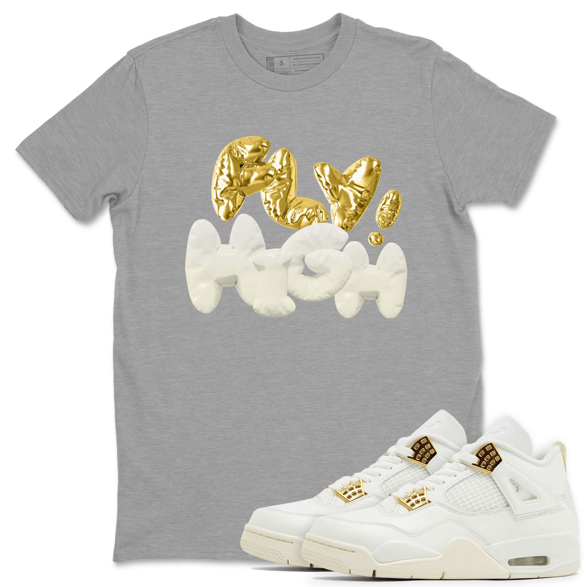 AJ4 Sail shirt to match jordans Fly High sneaker tees 4s SailSNRT Sneaker Release Tees unisex cotton Heather Grey 1 crew neck shirt