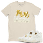 AJ4 Sail shirt to match jordans Fly High sneaker tees 4s SailSNRT Sneaker Release Tees unisex cotton Natural 1 crew neck shirt