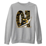 1s Black Metallic Gold shirts to match jordans Fly To The Clouds sneaker match tees Jordan 1 High OG Black and Gold SNRT Sneaker Release Tees unisex cotton Heather Grey 2 crew neck shirts