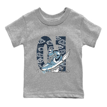 1s Denim shirts to match jordans Fly To The Clouds sneaker match tees Air Jordan 1 Denim SNRT Sneaker Tees streetwear brand Baby and Youth Heather Grey 2 cotton tee