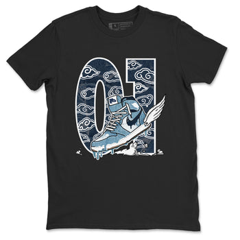 1s Denim shirts to match jordans Fly To The Clouds sneaker match tees Air Jordan 1 Denim SNRT Sneaker Tees streetwear brand Black 2 unisex cotton tee