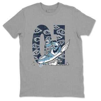 1s Denim shirts to match jordans Fly To The Clouds sneaker match tees Air Jordan 1 Denim SNRT Sneaker Tees streetwear brand Heather Grey 2 unisex cotton tee