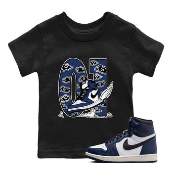 1s Midnight Navy shirts to match jordans Fly To The Clouds sneaker match tees Air Jordan 1 Midnight Navy match shoes to clothes SNRT Sneaker Tees Youth Baby Black 1 tee