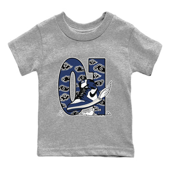 1s Midnight Navy shirts to match jordans Fly To The Clouds sneaker match tees Air Jordan 1 Midnight Navy match shoes to clothes SNRT Sneaker Tees Youth Baby Heather Grey 2 tee
