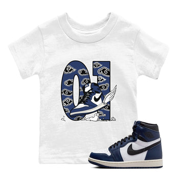 1s Midnight Navy shirts to match jordans Fly To The Clouds sneaker match tees Air Jordan 1 Midnight Navy match shoes to clothes SNRT Sneaker Tees Youth Baby White 1 tee
