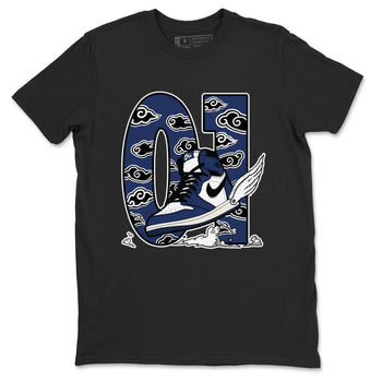 1s Midnight Navy shirts to match jordans Fly To The Clouds sneaker match tees Air Jordan 1 Midnight Navy match shoes to clothes SNRT Sneaker Tees unisex cotton Black 2 shirts