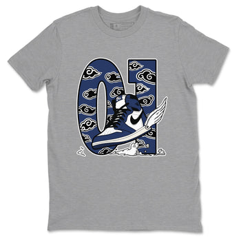 1s Midnight Navy shirts to match jordans Fly To The Clouds sneaker match tees Air Jordan 1 Midnight Navy match shoes to clothes SNRT Sneaker Tees unisex cotton Heather Grey 2 shirts