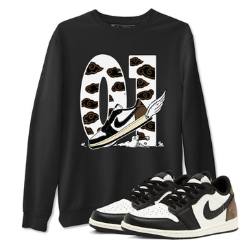 1s Mocha shirts to match jordans Fly To The Clouds sneaker match tees Air Jordan 1 Mocha SNRT Sneaker Release Tees unisex cotton Black 1 crew neck shirts