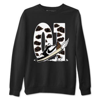 1s Mocha shirts to match jordans Fly To The Clouds sneaker match tees Air Jordan 1 Mocha SNRT Sneaker Release Tees unisex cotton Black 2 crew neck shirts