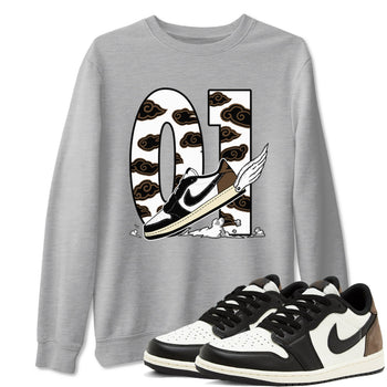 1s Mocha shirts to match jordans Fly To The Clouds sneaker match tees Air Jordan 1 Mocha SNRT Sneaker Release Tees unisex cotton Heather Grey 1 crew neck shirts