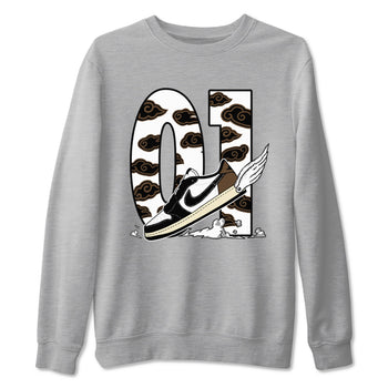1s Mocha shirts to match jordans Fly To The Clouds sneaker match tees Air Jordan 1 Mocha SNRT Sneaker Release Tees unisex cotton Heather Grey 2 crew neck shirts