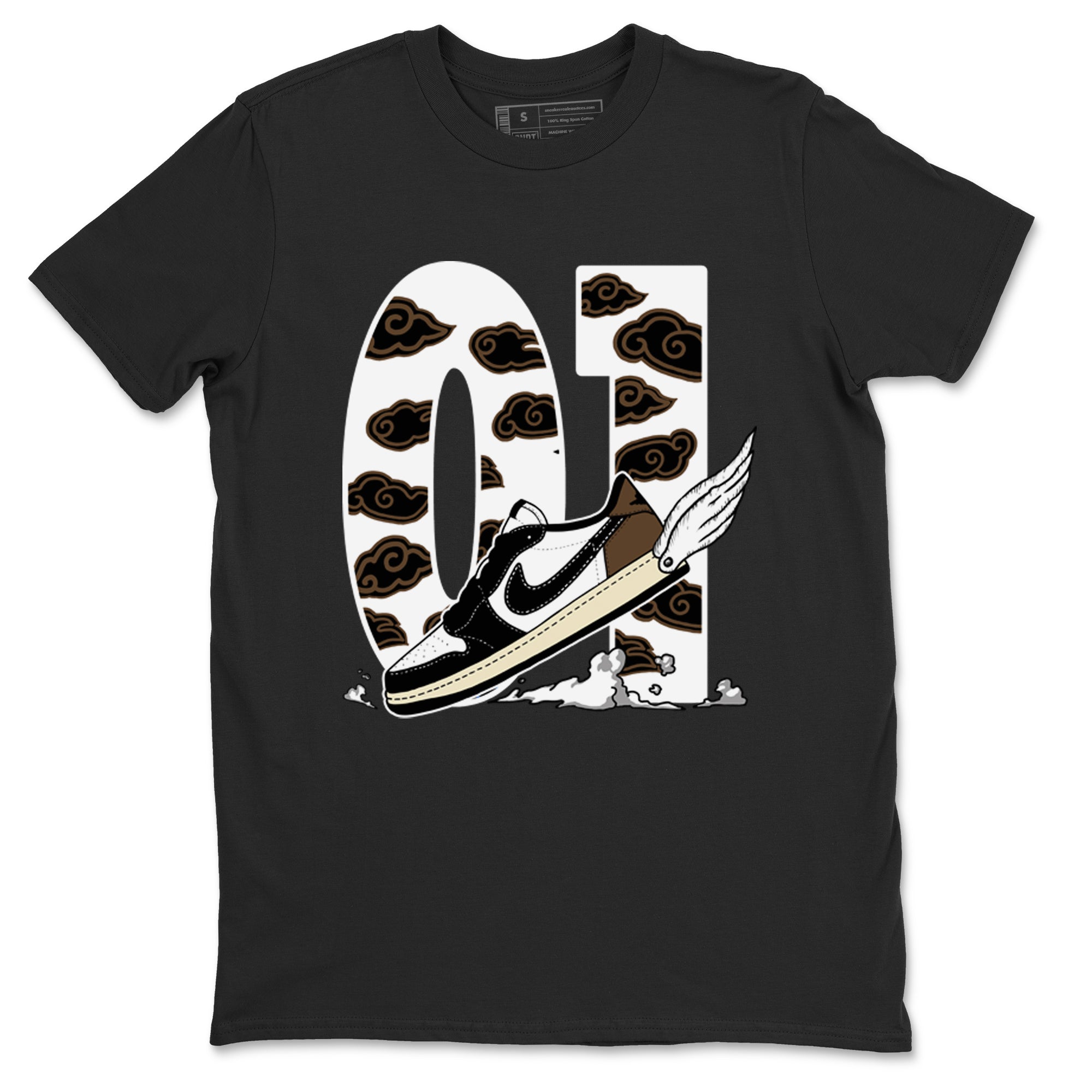 1s Mocha shirts to match jordans Fly To The Clouds sneaker match tees Air Jordan 1 Mocha SNRT Sneaker Release Tees unisex cotton Black 2 crew neck shirts