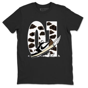 1s Mocha shirts to match jordans Fly To The Clouds sneaker match tees Air Jordan 1 Mocha SNRT Sneaker Release Tees unisex cotton Black 2 crew neck shirts
