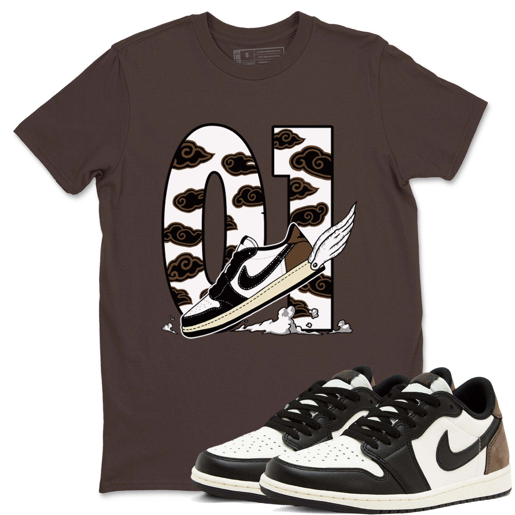 1s Mocha shirts to match jordans Fly To The Clouds sneaker match tees Air Jordan 1 Mocha SNRT Sneaker Release Tees unisex cotton Dark Chocolate 1 crew neck shirts