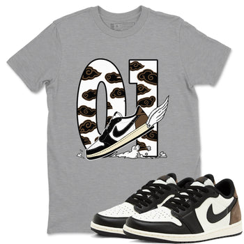 1s Mocha shirts to match jordans Fly To The Clouds sneaker match tees Air Jordan 1 Mocha SNRT Sneaker Release Tees unisex cotton Heather Grey 1 crew neck shirts