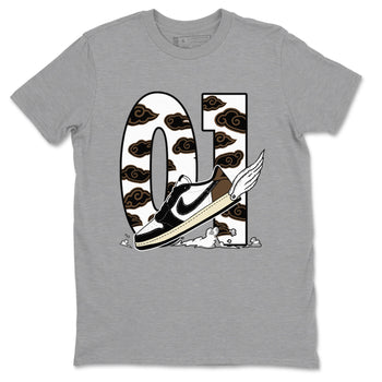 1s Mocha shirts to match jordans Fly To The Clouds sneaker match tees Air Jordan 1 Mocha SNRT Sneaker Release Tees unisex cotton Heather Grey 2 crew neck shirts