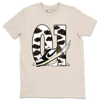 1s Mocha shirts to match jordans Fly To The Clouds sneaker match tees Air Jordan 1 Mocha SNRT Sneaker Release Tees unisex cotton Natural 2 crew neck shirts
