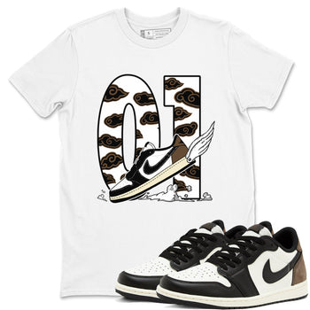 1s Mocha shirts to match jordans Fly To The Clouds sneaker match tees Air Jordan 1 Mocha SNRT Sneaker Release Tees unisex cotton White 1 crew neck shirts
