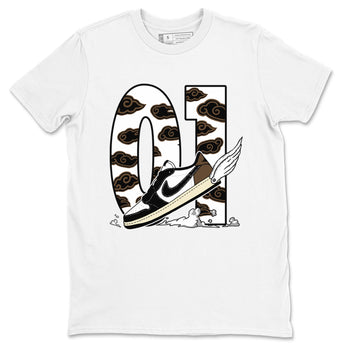 1s Mocha shirts to match jordans Fly To The Clouds sneaker match tees Air Jordan 1 Mocha SNRT Sneaker Release Tees unisex cotton White 2 crew neck shirts