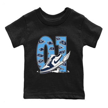 1s Obsidian shirts to match jordans Fly To The Clouds shirts to match Jordans AJ1 Retro Low OG Obsidian match shoes to clothes SNRT Sneaker Tees Youth Baby Black 2 tee