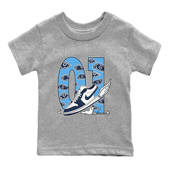 1s Obsidian shirts to match jordans Fly To The Clouds shirts to match Jordans AJ1 Retro Low OG Obsidian match shoes to clothes SNRT Sneaker Tees Youth Baby Heather Grey 2 tee