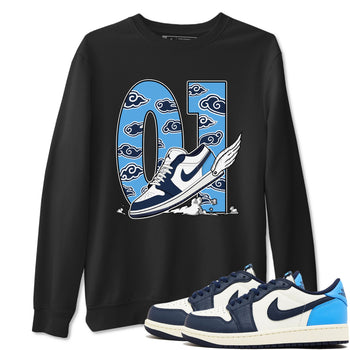 1s Obsidian shirts to match jordans Fly To The Clouds shirts to match Jordans AJ1 Retro Low OG Obsidian match shoes to clothes SNRT Sneaker Tees unisex cotton Black 1 shirts