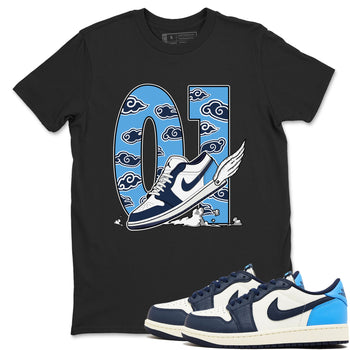1s Obsidian shirts to match jordans Fly To The Clouds shirts to match Jordans AJ1 Retro Low OG Obsidian match shoes to clothes SNRT Sneaker Tees unisex cotton Black 1 shirts