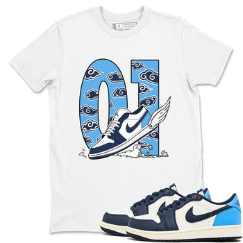 1s Obsidian shirts to match jordans Fly To The Clouds shirts to match Jordans AJ1 Retro Low OG Obsidian match shoes to clothes SNRT Sneaker Tees unisex cotton White 1 shirts