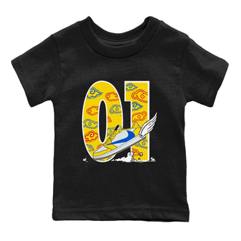 1s Travis Scott Canary shirt to match jordans Fly To The Clouds sneaker tees Air Jordan 1 Travis Scott Canary SNRT sneaker release tees baby toddler Black 2 cotton Shirt