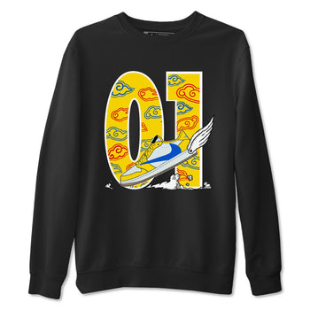 1s Travis Scott Canary shirt to match jordans Fly To The Clouds sneaker tees Air Jordan 1 Travis Scott Canary SNRT Sneaker Release Tees unisex cotton Black 2 crew neck shirt