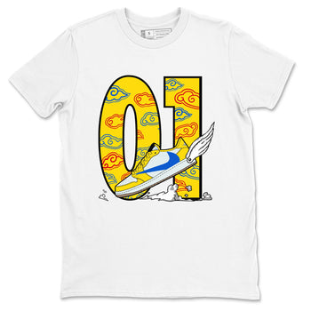 1s Travis Scott Canary shirt to match jordans Fly To The Clouds sneaker tees Air Jordan 1 Travis Scott Canary SNRT Sneaker Release Tees unisex cotton White 2 crew neck shirt