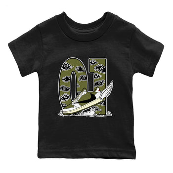 1s Travis Scott Medium Olive shirts to match jordans Fly To The Clouds sneaker match tees Air Jordan 1 Travis Scott Medium Olive match shoes to clothes SNRT Sneaker Tees Youth Baby Black 2 tee