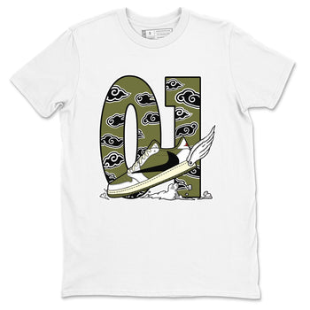 1s Travis Scott Medium Olive shirts to match jordans Fly To The Clouds sneaker match tees Air Jordan 1 Travis Scott Medium Olive match shoes to clothes SNRT Sneaker Tees unisex cotton White 2 shirts