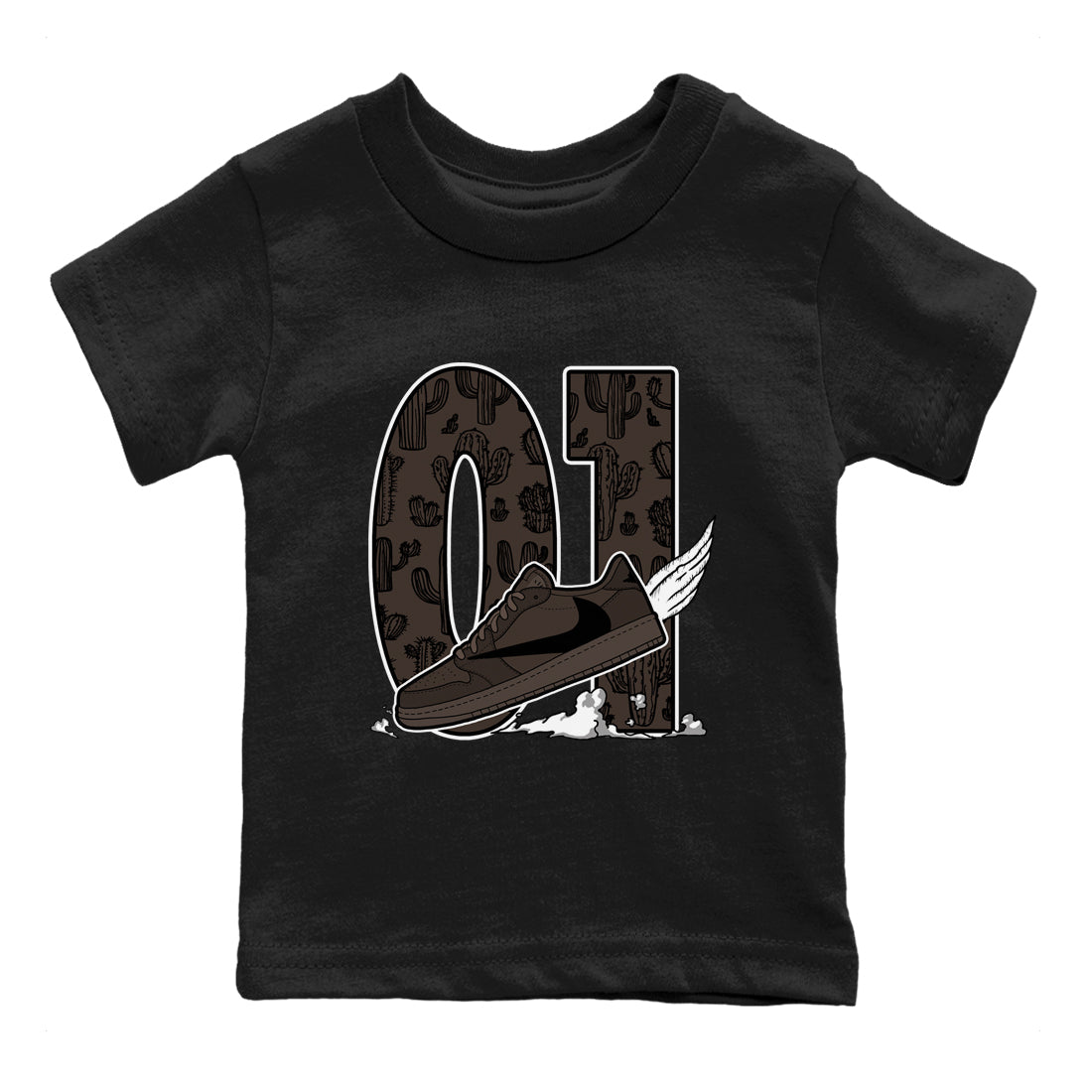AJ1 Travis Scott Velvet Brown and Dark Mocha shirts to match jordans Fly To The Clouds sneaker match tees 1s Travis Scott Velvet Brown match shoes to clothes SNRT Sneaker Tees Youth Baby Black 2 tee